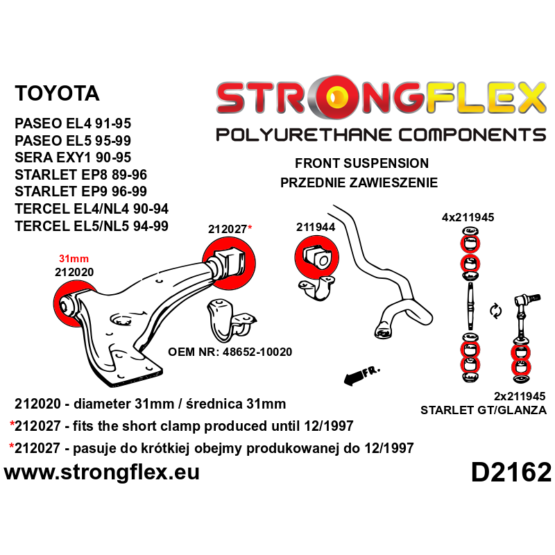 212027B: Front control arm – rear bush