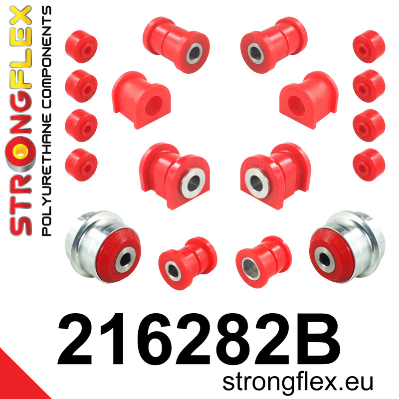 STRONGFLEX|216282B: Front suspension and ream beam bush kit Toyota Starlet EP91/Glanza V 96-99 Tercel EL5/NL5 94-99