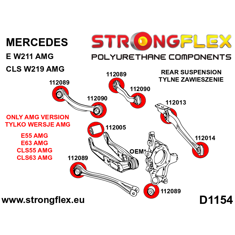 116283A: Rear suspension bush kit AMG SPORT