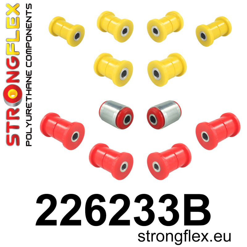 STRONGFLEX|226233B: Polyurethan Buchsensatz für Vorder- und Hinterachse Volkswagen T4 90-03 Caravelle Multivan