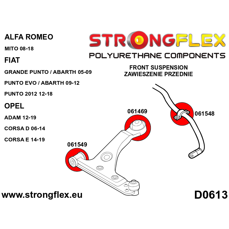 061549A - Tuleja wahacza przedniego przednia SPORT - Poliuretan strongflex.eu