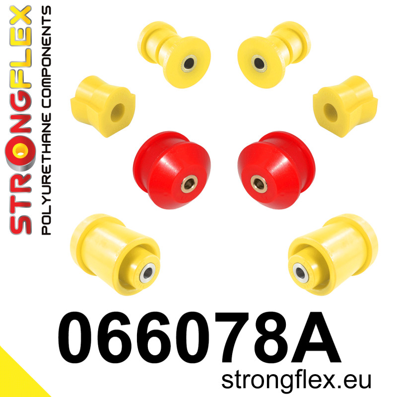 STRONGFLEX|066078A: Front suspension and ream beam bush kit SPORT Citroën Nemo 08-17 Fiat Fiorino III/Qubo 07-19