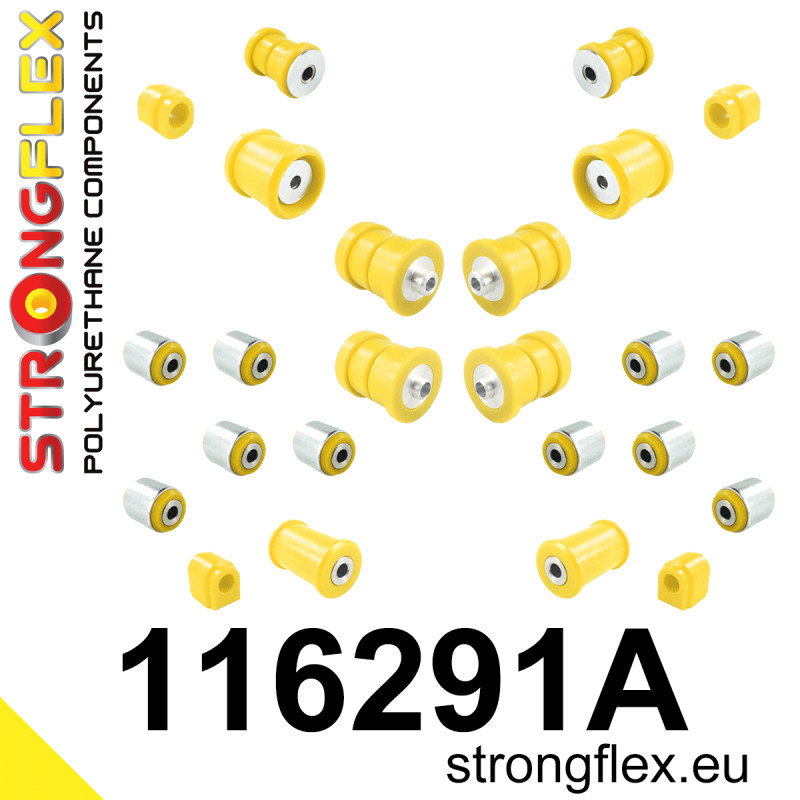 STRONGFLEX|116291A: Full suspension polyurethane bush kit SPORT Mercedes Class A III 12-17 W176 4MATIC B II 11-18