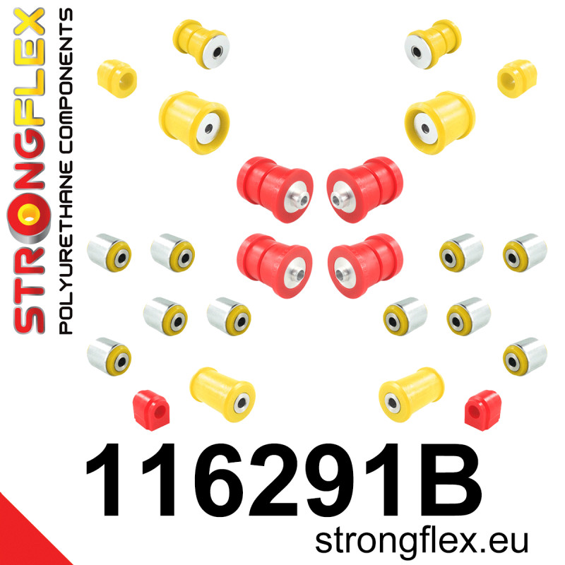 STRONGFLEX|116291B: Full suspension polyurethane bush kit Mercedes Class A III 12-17 W176 4MATIC B II 11-18