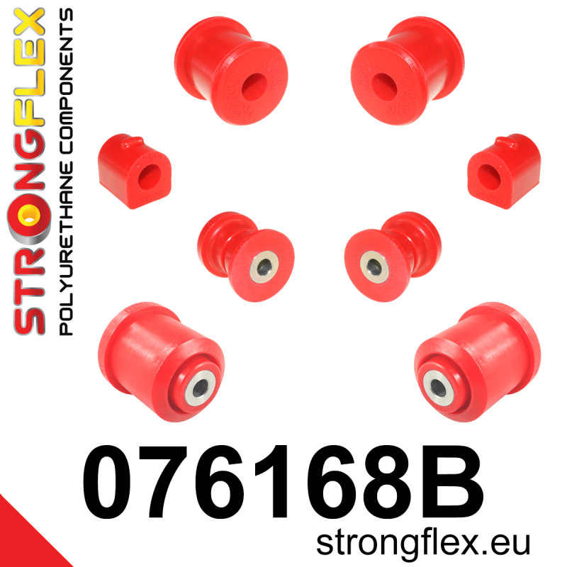 STRONGFLEX|076168B: Zestaw przedniego zawieszenia i tylnej belki Ford Fiesta MK6/ST 02-08 Fusion 02-12 Mazda 2