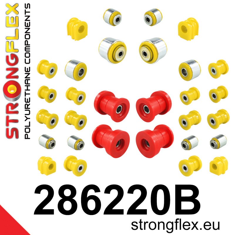 STRONGFLEX|286220B: Polyurethan Buchsensatz für Vorder-und Hinterachse Nissan Maxima VII 09-15