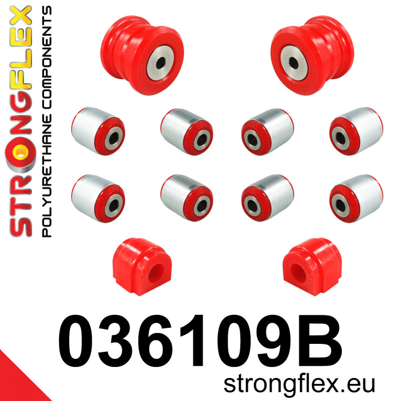 STRONGFLEX|036109B: Hinterachsbuchsen Satz Mini F55/F56/F57 13- F54 Clubman/F60 Countryman 15- FWD ALL4 BMW Seria 1