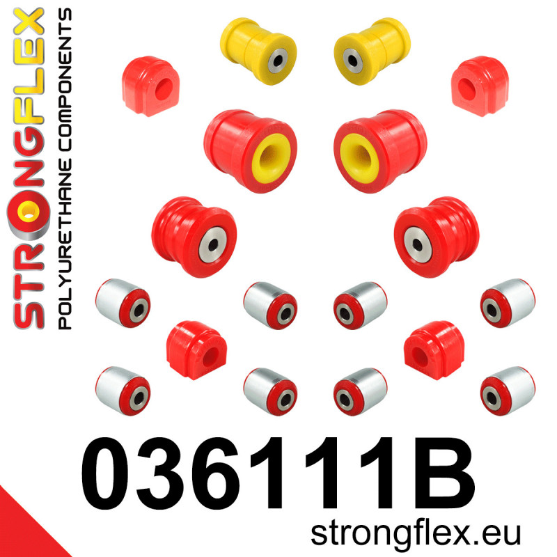 STRONGFLEX|036111B: Full suspension polyurethane bush kit Mini F55/F56/F57 13- F54 Clubman/F60 Countryman 15- FWD