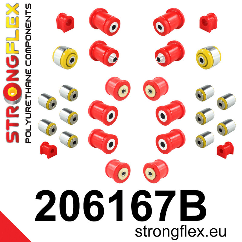 STRONGFLEX|206167B: Komplettes Fahrwerk Buchsen-Kit Suzuki Kizashi 09-15