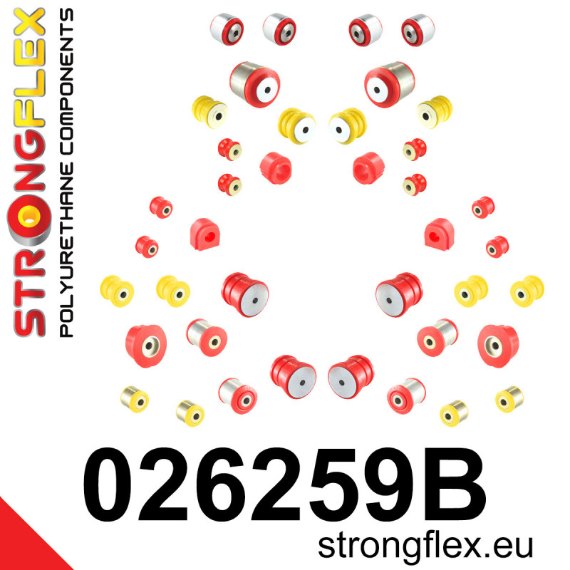 STRONGFLEX|026259B: Full suspension polyurethane bush kit Audi A4/S4 RS4 IV 07-15 B8 FWD A5 S5 RS5 8T