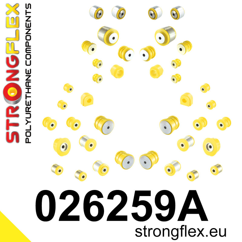 STRONGFLEX|026259A: Full suspension polyurethane bush kit SPORT Audi A4/S4 RS4 IV 07-15 B8 FWD A5 S5 RS5 8T