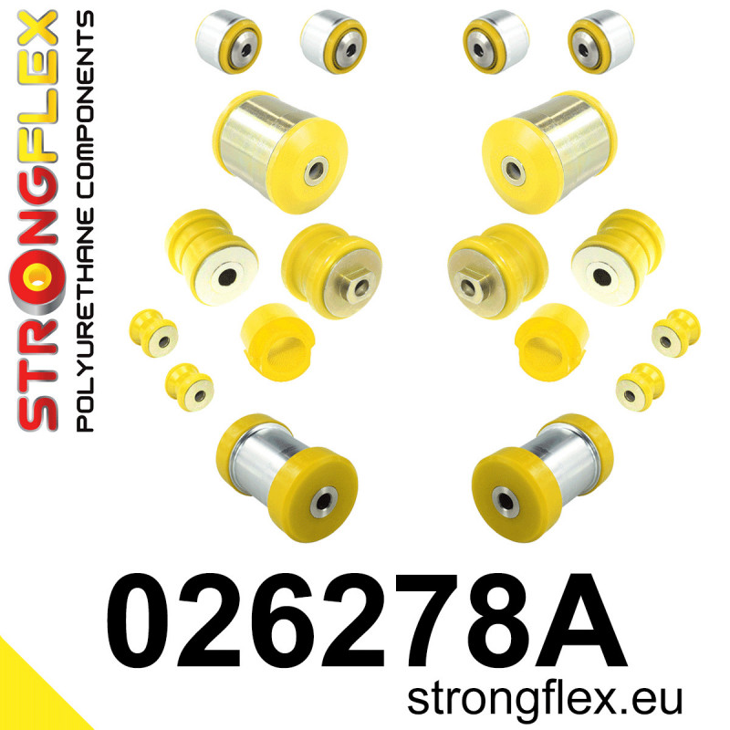 STRONGFLEX|026278A: Front suspension and ream beam bush kit SPORT Audi A4/S4 RS4 I 95-01 B5