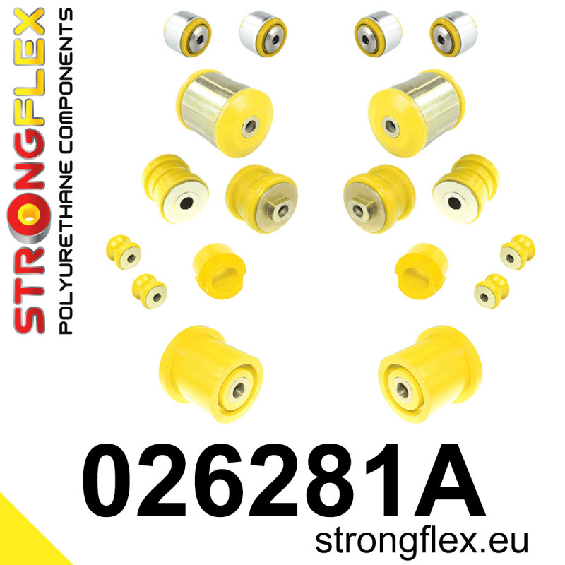 STRONGFLEX|026281A: Front suspension and ream beam bush kit SPORT Audi A6/S6 RS6 C5 97-04 FWD Škoda Superb I 02-08