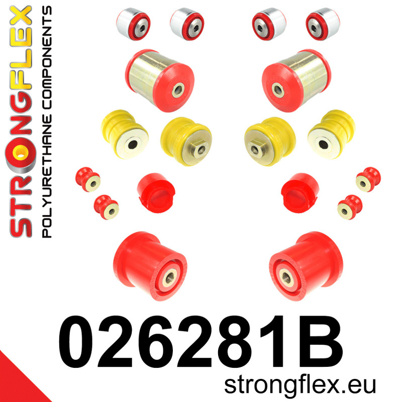 STRONGFLEX|026281B: Front suspension and ream beam bush kit Audi A6/S6 RS6 C5 97-04 FWD Škoda Superb I 02-08 3U