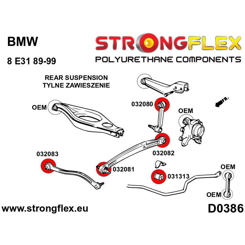 031313B - Rear Anti Roll BarBush 12-19mm - Polyurethane strongflex.eu