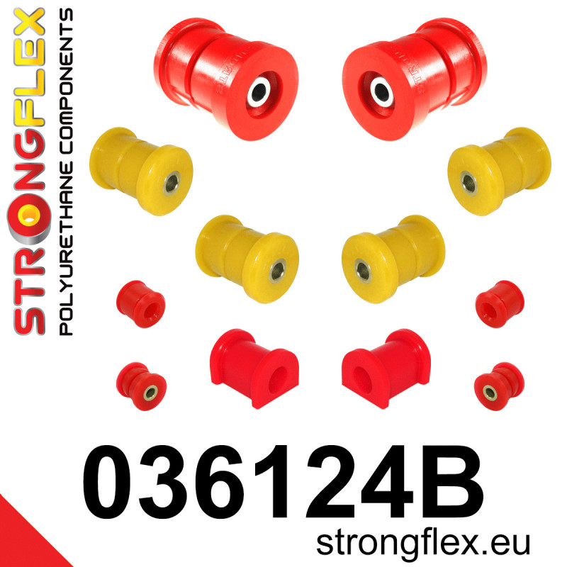 STRONGFLEX|036124B: Hinterachsbuchsen Satz BMW Seria 5 II 81-88 E28 6 I 76-89 E24 82-89 7 77-86 E23