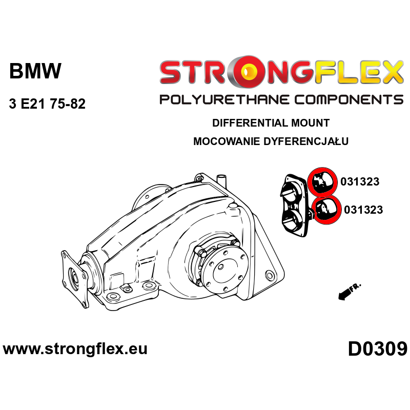 STRONGFLEX|036098A: Komplettes Fahrwerk Buchsen-Kit SPORT BMW Seria 3 I 75-82 Diagramm Schema:D0309