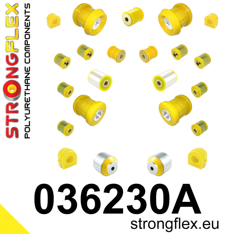 STRONGFLEX|036230A: Full suspension bush kit SPORT BMW Seria 1 I 04-13 E81/E82 E87 E88 11-12 M1 Coupe 3 V E90 E91