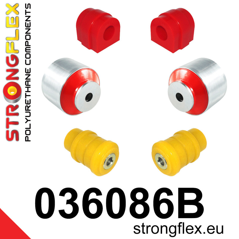 STRONGFLEX|036086B: Front suspension bush kit BMW Seria 1 I 04-13 E81/E82 E87 E88 3 V E90 E91 E92 E93 rwd Z4 II