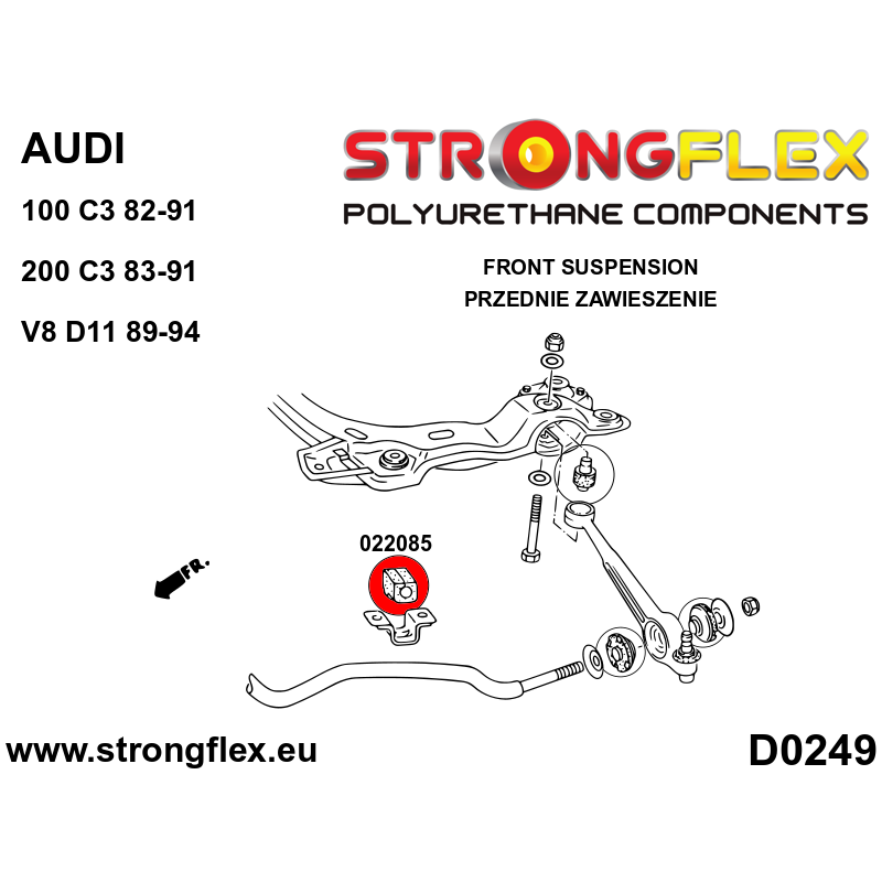 022085A: Front anti roll bar bush SPORT