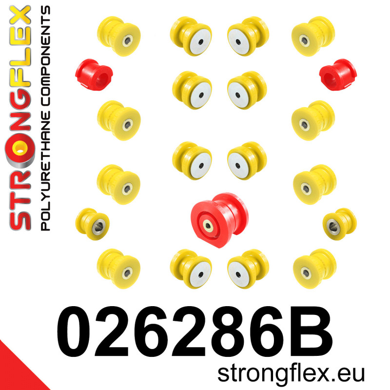 STRONGFLEX|026286B: Full suspension polyurethane bush kit Audi 80/90 S2 RS2 Coupe B3 86-91