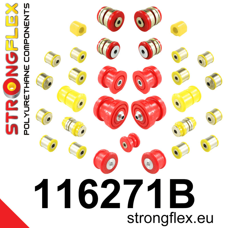 STRONGFLEX|116271B: Full suspension polyurethane bush kit Mercedes Class C W204 07-14 4MATIC E C207/A207