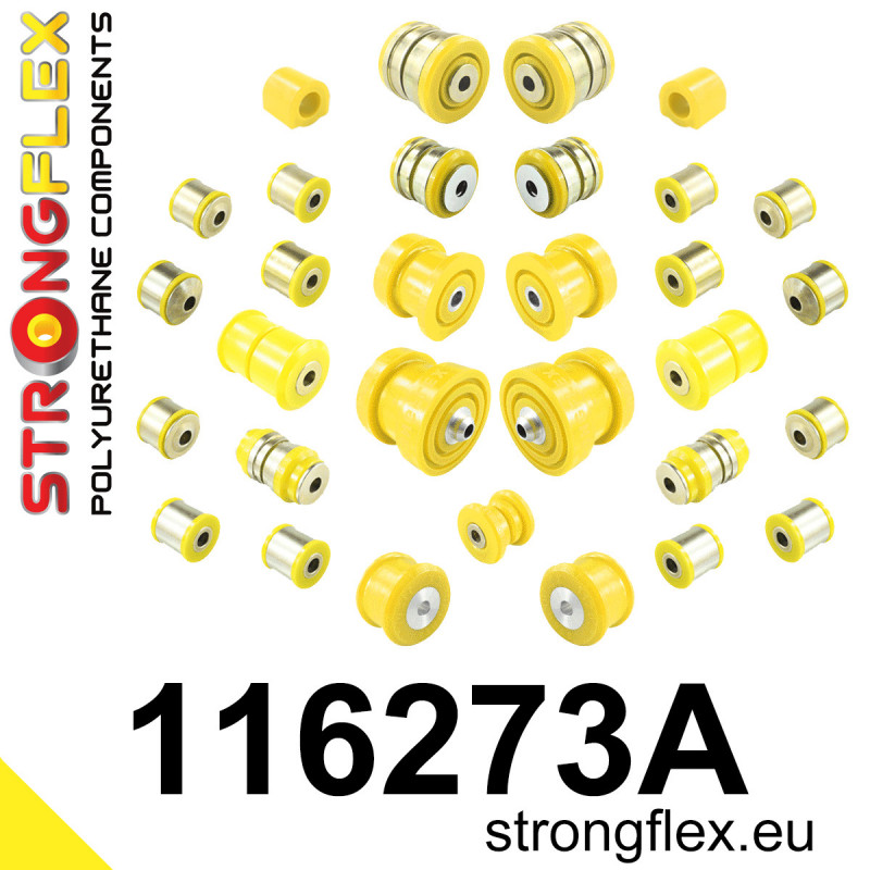 STRONGFLEX|116273A: Full suspension polyurethane bush kit SPORT Mercedes Class E W212 09-16 4MATIC CLS-Class C218