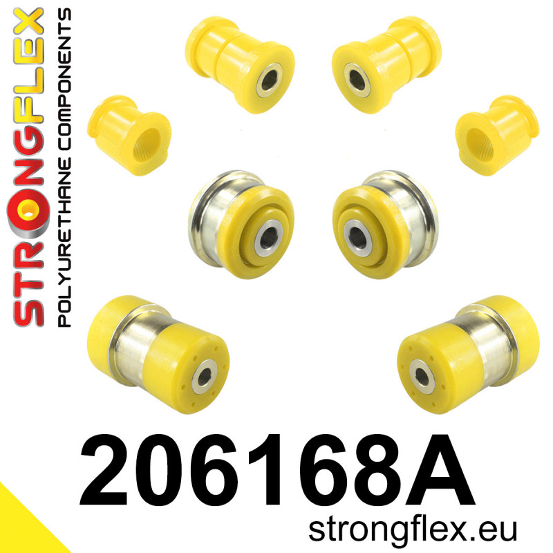 STRONGFLEX|206168A: Front suspension and ream beam bush kit SPORT Suzuki Swift MZ/EZ 04-10 Splash 08-15