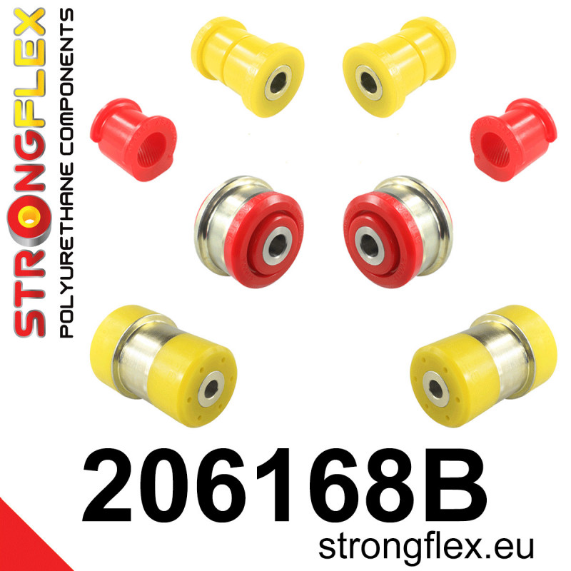 STRONGFLEX|206168B: Vorderachsbuchsen und hinteren Träger Satz Suzuki Swift MZ/EZ 04-10 Splash 08-15 Opel/Vauxhall