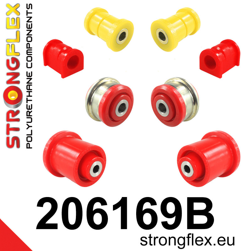 STRONGFLEX|206169B: Front suspension and ream beam bush kit Suzuki Swift FZ/NZ 10-17 SX4 S-Cross 13-21 Vitara II 15-