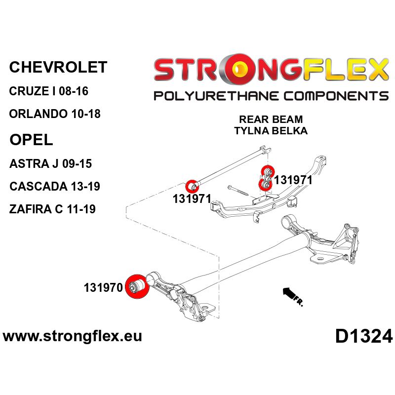 STRONGFLEX|131970A: Hinterstrahl-Montagebuchse SPORT Opel/Vauxhall Astra J 09-15 Chevrolet Cruze I 08-16 Zafira C 11-19 Cascada