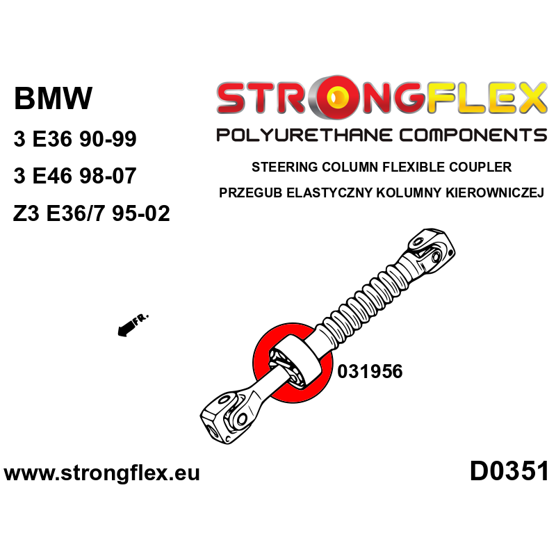 STRONGFLEX|031956A: Przegub elastyczny kolumny kierowniczej SPORT BMW Seria 3 III 90-99 E36 93-00 Compact 92-99 M3 IV 98-07 E46