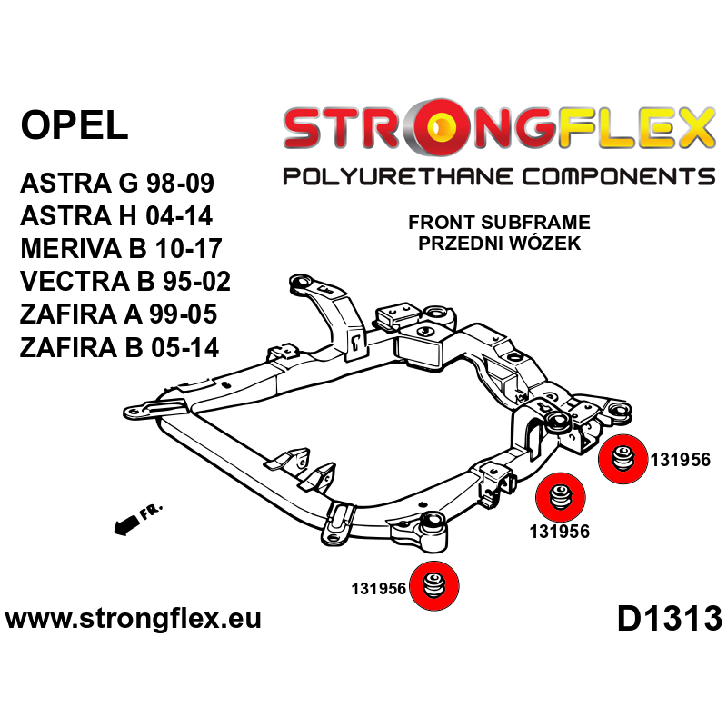 STRONGFLEX|136227A: Full suspension polyurethane bush kit SPORT Opel/Vauxhall Astra G 98-04 Zafira A 99-05 T98