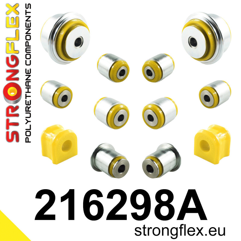 STRONGFLEX|216298A: Hinterachsbuchsen Satz SPORT Toyota Yaris IV 19- P21/PA1/PH1 20- GR-FOUR Corolla XII 18- E210 22-