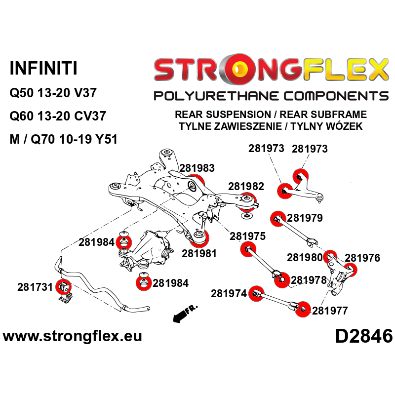 STRONGFLEX|286224B: Hinterachsbuchsen Satz Infiniti M/Q70 10-19 Y51 Q50 13-20 V37 Q60 CV37