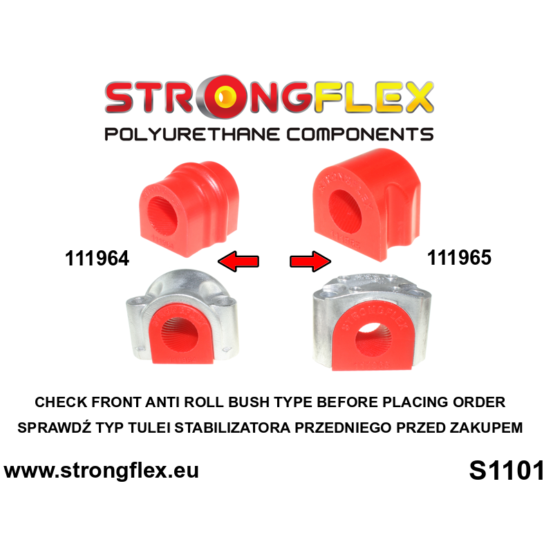 STRONGFLEX|116301A: Front suspension bush kit SPORT Mercedes Class C W203 00-11 00-07 4MATIC