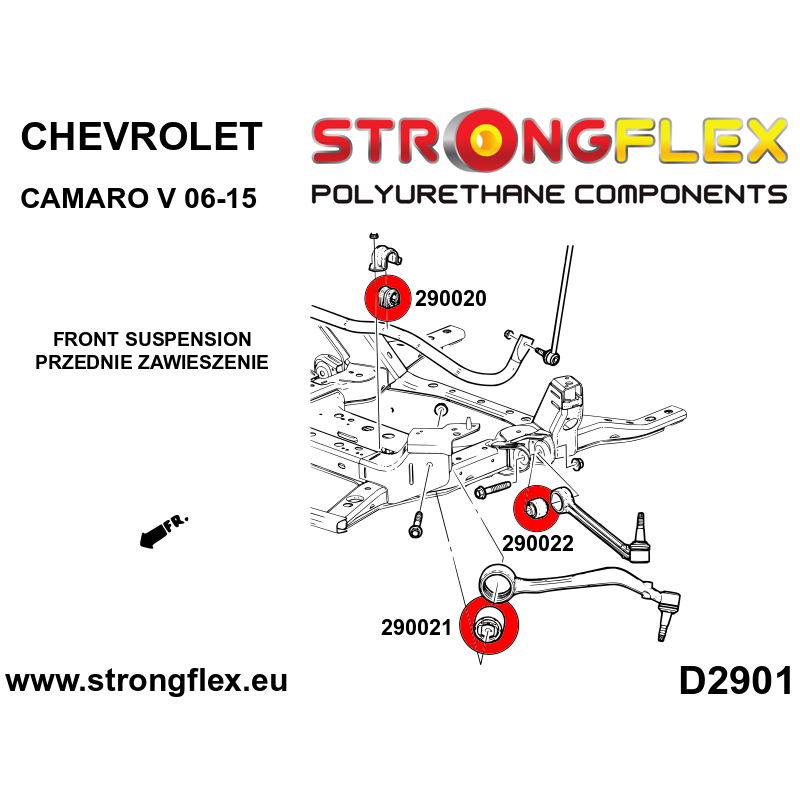 STRONGFLEX|290020A: Tuleja stabilizatora przedniego / tylnego SPORT Chevrolet Camaro V 09-15