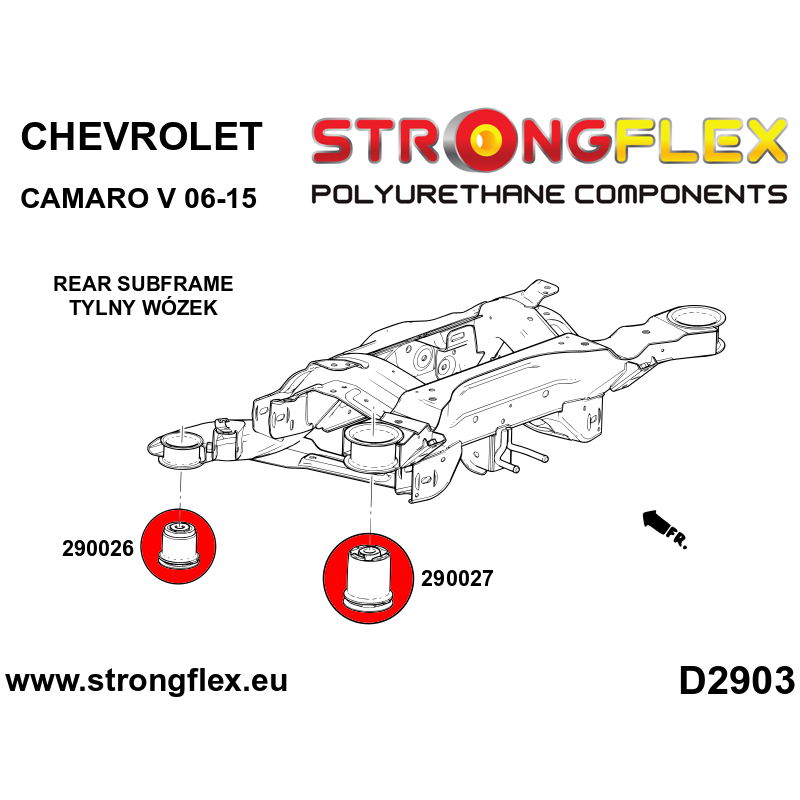 STRONGFLEX|290026A: Hintere Achsträger - vordere Buchse SPORT Chevrolet Camaro V 09-15