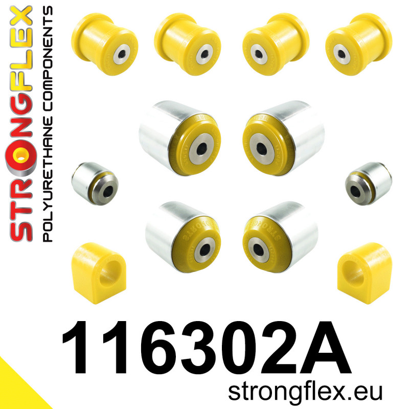 STRONGFLEX|116302A: Front suspension bush kit SPORT Mercedes Class C W205 14-21 RWD E C238/A238 16- W213 CLS-Class C257 18-