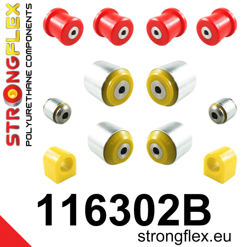 STRONGFLEX|116302B: Front suspension bush kit Mercedes Class C W205 14-21 RWD E C238/A238 16- W213 CLS-Class C257 18-