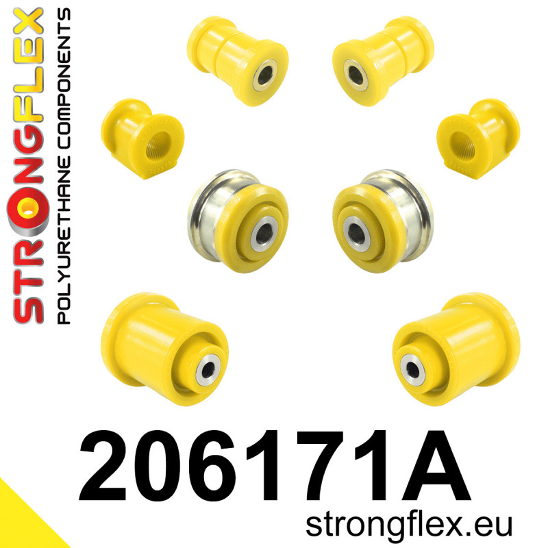 STRONGFLEX|206171A: Front suspension and ream beam bush kit SPORT Fiat Sedici 06-14 Suzuki SX4