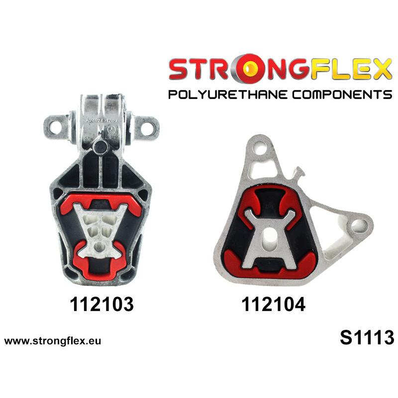 STRONGFLEX|112103A: Lower engine mount insert SPORT Mercedes Class A III 12-17 W176 4MATIC A45 AMG FWD B II 11-18 W246/W242 CLA