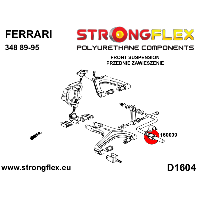 STRONGFLEX|160009A: Tuleja stabilizatora przedniego / tylnego SPORT Maserati GranCabrio 10-19 GranTurismo 07-19 Quattroporte V