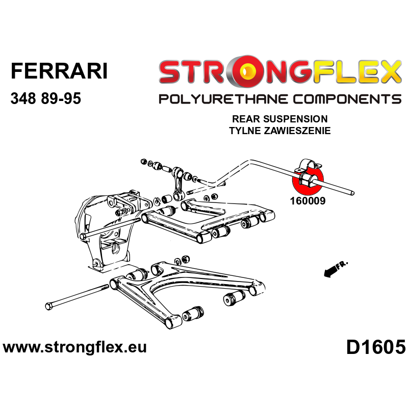 STRONGFLEX|160009A: Tuleja stabilizatora przedniego / tylnego SPORT Maserati GranCabrio 10-19 GranTurismo 07-19 Quattroporte V