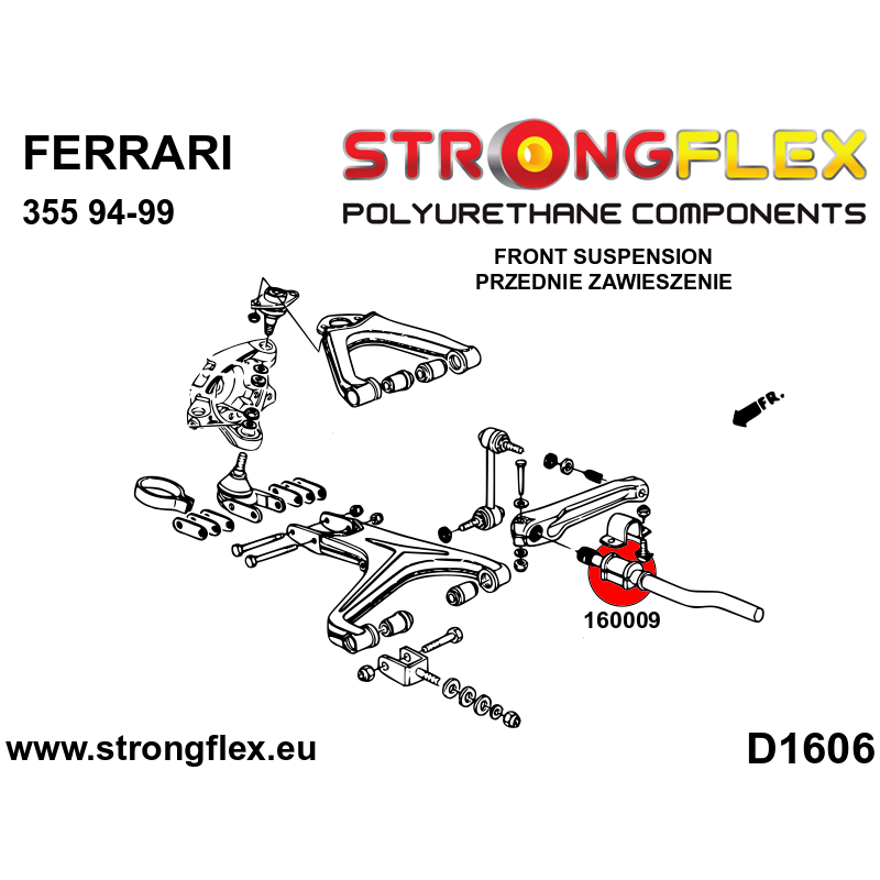 STRONGFLEX|160009A: Front / rear anti roll bar bush SPORT Maserati GranCabrio 10-19 GranTurismo 07-19 Quattroporte V 04-12