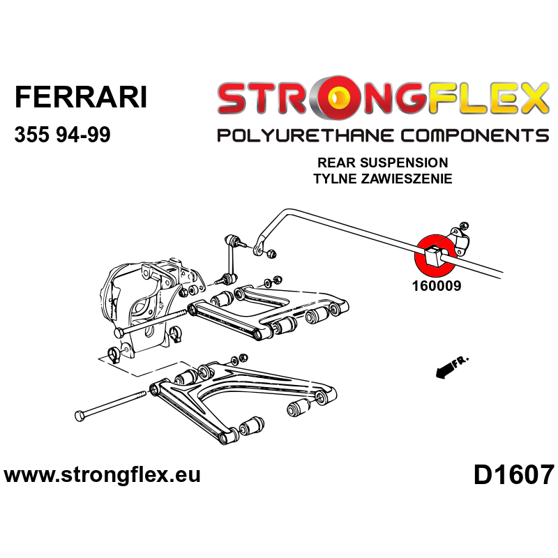 STRONGFLEX|160009A: Tuleja stabilizatora przedniego / tylnego SPORT Maserati GranCabrio 10-19 GranTurismo 07-19 Quattroporte V