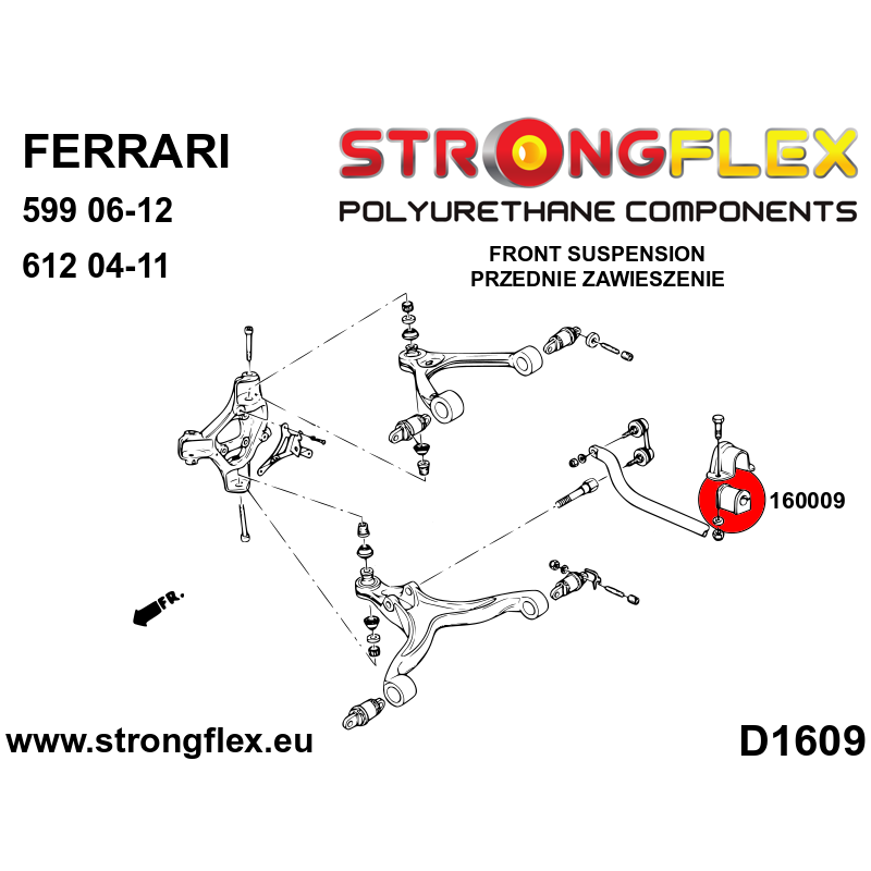 STRONGFLEX|160009A: Tuleja stabilizatora przedniego / tylnego SPORT Maserati GranCabrio 10-19 GranTurismo 07-19 Quattroporte V