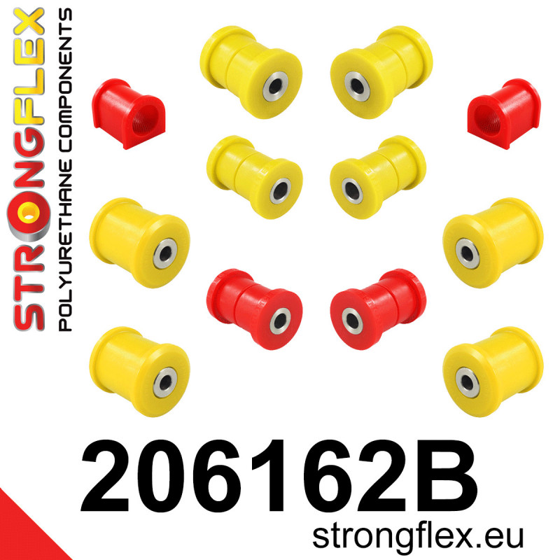 STRONGFLEX|206162B: Polyurethan Buchsensatz für Vorder- und Hinterachse Suzuki X-90 95-97 Vitara I 88-98 ET/TA