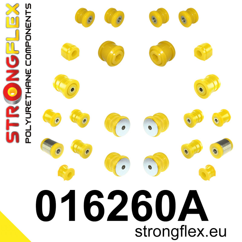 STRONGFLEX|016260A: Full suspension polyurethane bush kit SPORT Alfa Romeo 159 05-11 type 939 Brera 05-10 Spider