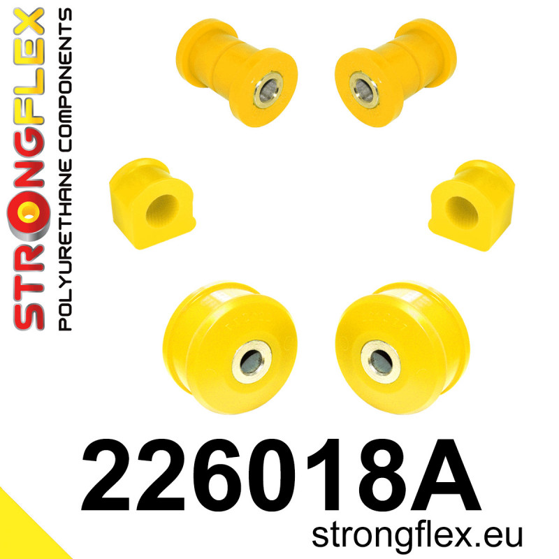 STRONGFLEX|226018A: Polyurethan Buchsensatz Vorderachse SPORT Audi A3/S3 RS3 I 96-03 8L FWD Quattro Seat Leon 99-06 1M 4x4